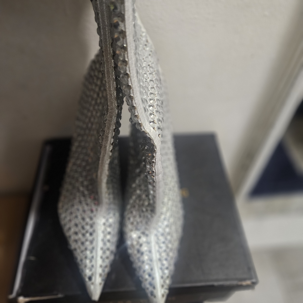 Sparkling Silver Heeled Boots